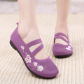Women's Slip-on Flat Embroidered Shoes, Soft Sole Elastic Mom Shoes - Lightweight, Comfortable And Effortless Slips On 2025