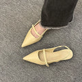 New Spring Women's French-Style Closed-Toe Sandals Luxurious Slip-On Designer Shoes Fashionable and Elegant Party Flat Sandals