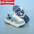 Children Roller Skates Fashionable Casual Boys Lace Up Leather Breathable Four Wheeled Shoes Girls Outdoor Dual-use Board Shoes