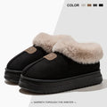 Fleece Lined Ankle-High Winter House Slippers for Men Women, Warm Lightweight Thick EVA Sole Indoor & Outdoor Shoes