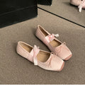 Designer Cross Strap Women Mary Jane Shoes Fashion Square Toe Butterfly-knot Shoes Laides Comfort Dress Ballet Flats Shoes