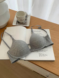 Hollow Beautiful Back Vest Bra Without Steel Ring Gather Underwear Adjustable Thin Shoulder Strap  Lingerie Summer Daily FINETOO