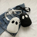 Cute Ghost Crossbody Bag Halloween Mini Shoulder Bag for Women Girls Kawaii Cartoon Purse Phone Coin Bag Fashion Handbag