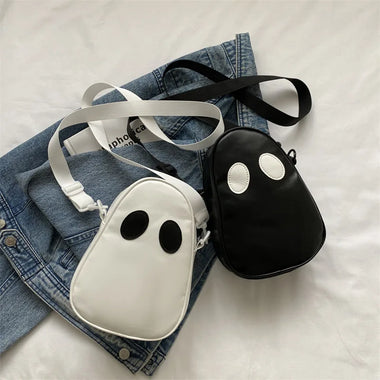 Cute Ghost Crossbody Bag Halloween Mini Shoulder Bag for Women Girls Kawaii Cartoon Purse Phone Coin Bag Fashion Handbag