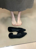French Retro Twisted Knot Pointed Toe Flats, Soft Suede Slip-on Lazy Shoes, Comfortable Commuter Ballet Flats for Women