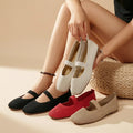 Women Casual Knitted Ballet Flats Shoes 2025 Comfortable Anti-slip Strap Loafers Mary Jane Lightweight Daily Walking Sneakers