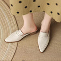 Women's Slippers and Ladies Sandals Mules Pointed Toe Slides Cheap Liquidation Natural Skin on Promotion New Fashion Shoes