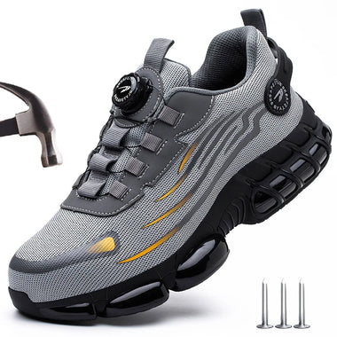 Boots Indestructible Men Safety Rotating Button Work Safety Shoes Men Indestructible Steel Toe Shoes Security Work Sneakers Protective Safety Boots size 47 48