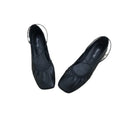 Pleated Single Shoes Women Square Toe Soft Leather Ballet Flats Slip on Solid Color Elegant Dance Shoe Cross Belt Ladies Loafers