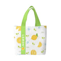 Fashion Canvas Tote Bag Floral & Lemon Print Open Top Single Shoulder Bag Large Capacity Handbag Women Girls