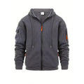 Hoodie Sweatshirt Men's Full Zip Hoodie Fleece Sweatshirt Jacket Multi Pocket Loose Casual Outdoor Long Sleeve Hooded Coat Warm Tracksuit Top