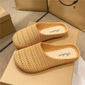 Breathable Baotou Half Slippers Lightweight Hollow Flat Bottom Slippers All-Match Anti-Slip Hand-Woven Slippers Summer Wear
