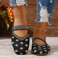Women's Shoes Mesh Breathable SquareToe Flat Shoes Fashion Soft Bottom Knitted Shoes Female Casual Slip on Footwear Loafers