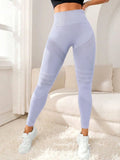 Women Seamless Yoga Leggings,High Waist Textured Striped Workout Pants,Elastic Tummy Control Butt Lifting Sport Tights,Fitness R