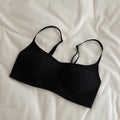 Seamless Low-necked Bra Shockproof Close-fitting Square-cut Collar Bralette Adjustable Lingerie