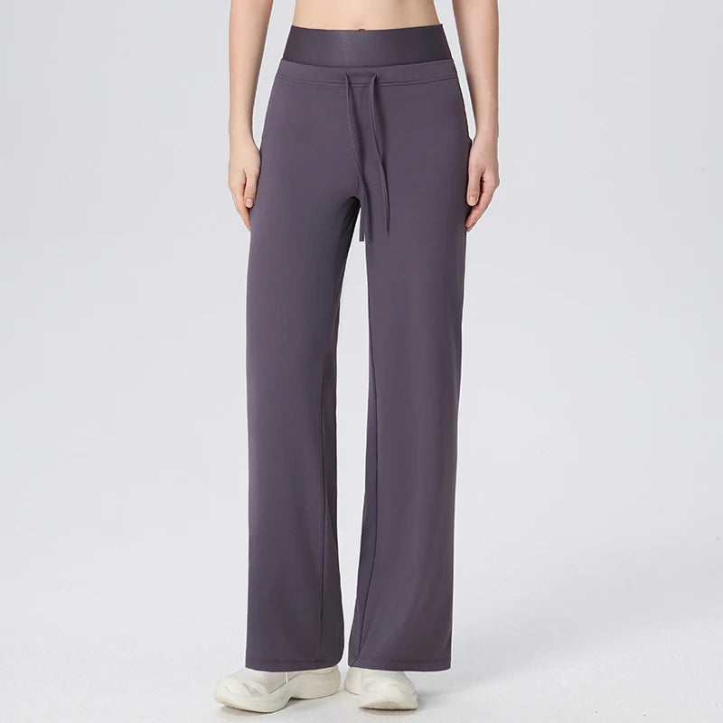 Women Fitness Yoga Pants Loose Wide Leg Workout Trousers Light Weight Breathable Gym Pants Female Casual Running Sportswear