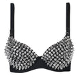 Women Steampunk Spike Studded Wireless Bra Gothic Sexy Lingerie Punk Crop Top Club Party Streetwear