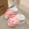 ZUOFU Unisex Cute Pig High Top Plush Slippers Autumn Winter Fluffy Faux Fur Non-Slip Warm Indoor Ankle Cotton Shoes