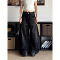 ZHIZOU Women Black Baggy Y2k Jeans American 2000s Style Boyfriend Jean Pants Vintage 90s Harajuku Oversize Denim Trousers Autumn