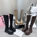 Winter Women Knight High Boots Fashion Back Zippers Ladies Elegant Platform Flats Long Booties Short Plush Women's Footwear 2026