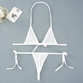 Sexy Mini Bra Sets Wirefree Ultra-thin Mesh Unlined Bra Brief Set Black Transparent 2 Pieces Halter Women's Exotic Lingerie Sets