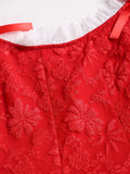 Plus-size Ladies Floral Sweet Lace Back Formal Princess Dress Party Evening Gown