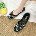 New Fashion Woman Ballet Flats Shoes Rhinestone Loafers Flat Pointed Toe Shoes Female Casual Slip on Flats Footwear Boat Shoes