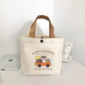Little Bear Canvas Bag, Female Printed Versatile, Student Portable, Office Handbag, Bento Bag, Handbag, Sail Bag