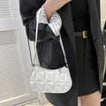 Casual Sequin Shoulder Bag Lightweight Large Capacity Chain Crossbody Bag Solid Color Female Handbag For Evening Party