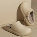 Winter Waterproof Clogs Men Women Cozy Plush Liner Soft House Slippers Thick Cushion Sole Anti Slip Indoor Outdoor Daily Shoes