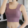 Yoga Crop Top for Women Sports Bra Sexy Underwear Push Up Bras Solid Athletic Vest Gym Fitness Shirt Sport Running Sportswear