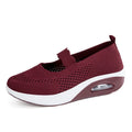 Women's spring and summer breathable slope heel thick-soled air cushion casual sports shoes