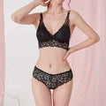 Lace Sexy Women Underwear Set Seamless Wire Free Bra Sets Hollow Out Bra and Panty Sets For Women Embroidery Intimates Lingerie