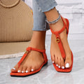 *Fashionable Hot Selling Clip Toe Elegant Plus Size Casual Shoes Summer New Round Toe Comfortable Flat Sandals for Women