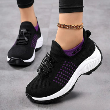Women Walking Shoes Mesh Sock Sneakers Slip on Outdoor Casual Shoes Plus Size Orthopedic Loafers Platform Non-Slip Women's Shoes