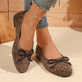 Fashion Felt Women's Slip-On Flats Shoes Soft Soled Comfortable Casual Daily Wear Flat Shoes Bowknot Shallow Mouth Woman Shoes
