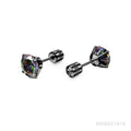 925 Sterling Silver Gold White/Black/Color Zircon Stud Earrings For Women Fashion Jewelry Party Wedding Accessories