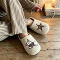 XIXITIAO Winter Japanese-style Flat Cotton Slippers Men Women Fashion Cute Puppy Soft Bedroom House Shoes Indoor Antislip Slides