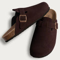Women's Sandals Shoes Crestar Women's Suede Clogs Leather Mules Cork Footbed Sandals Potato Shoes with Arch Support Fashion Leather Mules Shoes