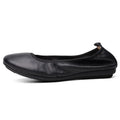 YAERNI Fashion Brand Women Shoes Leather Ballerina Ballet Flats Foldable And Portable Travel Pregnant Shoes For Bridal Wedding