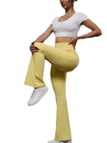European and American Style New Elastic Workwear Pocket Flare Pants with Hip Lift for Sports and Yoga