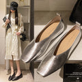 Women's Loafers Genuine Leather Luxury Shoes Heels Pumps Square Toe Elegant Mary Janes Shoes for Height-increasing Insoles