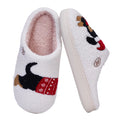 Xmas Dachshund Plush Slippers Fuzzy Dog Slippers Comfortable Warm Slip-on House Shoes Anti Slip Soft Furry Slipper for Men Women