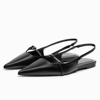 Summer New Women's Flat Bottom Slingback Sandals Woman Leopard Pointed End Mules 2025 Fashion Leather Pu Low-heel Beach Shoes