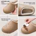 New Winter Waterproof Warm Cotton Slippers Women Men Thick Sole Indoor House Shoes Non-Slip EVA Plush Fuzzy Couple Footwear