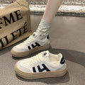 Women Outdoor Trainers Platform Shoes Height Increasing Chunky Sneakers Training Women Black White Frosted Leather Casual Shoes