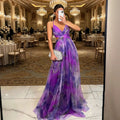 Women's Fashion Spring Summer New Mesh Floral Print Elegant Party Dress ladies Halter Neck Holiday Beach Long Dress