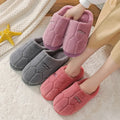 Winter Plush Slippers for Couples - Thick Sole Anti-Slip House Shoes, Warm Fleece-Lined Indoor Slides for Men & Women