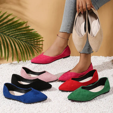 2026 Casual Breathable Pointed-toe Shoes for Women in Summer  Autumn Fashion Bag Head Comfortable Flat Shoes