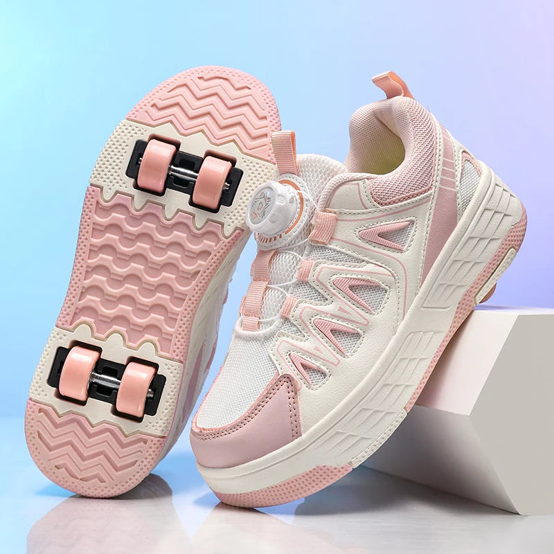 Girls Roller Skates Four-wheel Detachable Roller Shoes Children Outdoor Sports Wear-resistant Entertainment Wheel Shoes for Kids